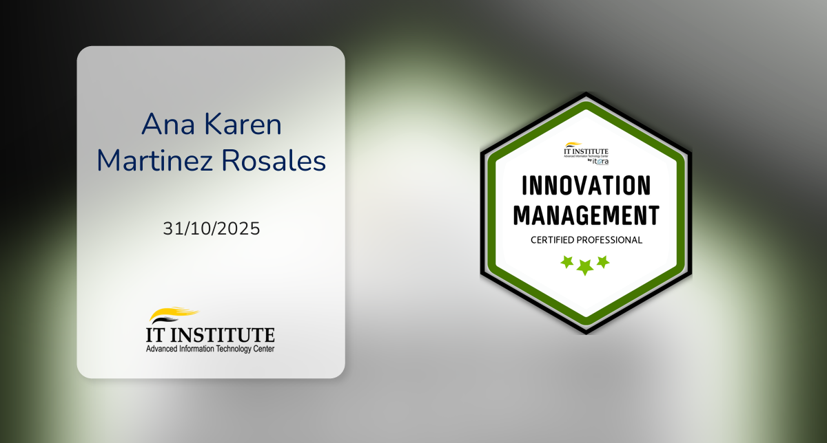 Ta Itera Innovation Management Certified Professional fue emitido por ITERA a ...
