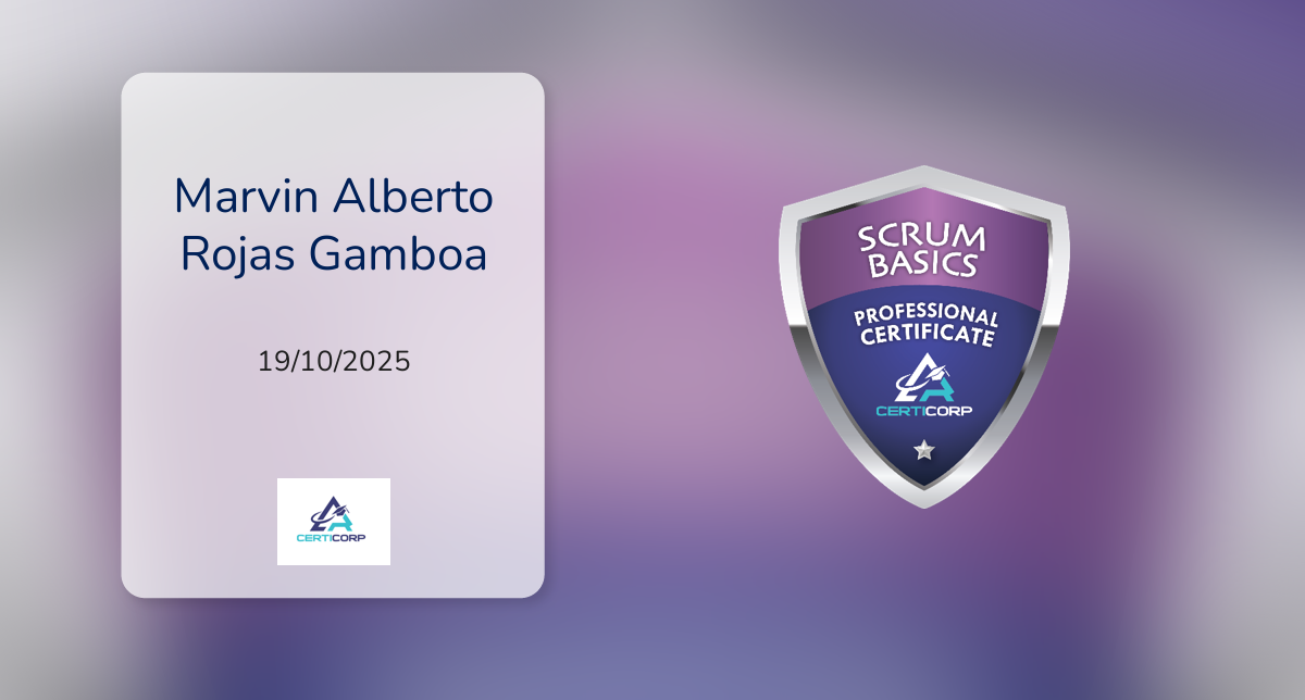 Mb Certification Ruta Scrum Basics Professional Certification was issued by CR CERTICORP to ...