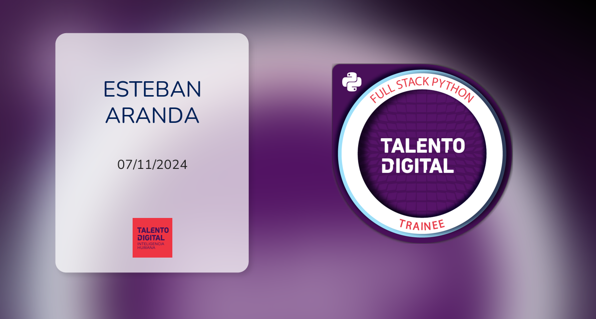 BOOTCAMP DESARROLLO APLICACIONES FULL STACK PYTHON TRAINEE fue emitido ...