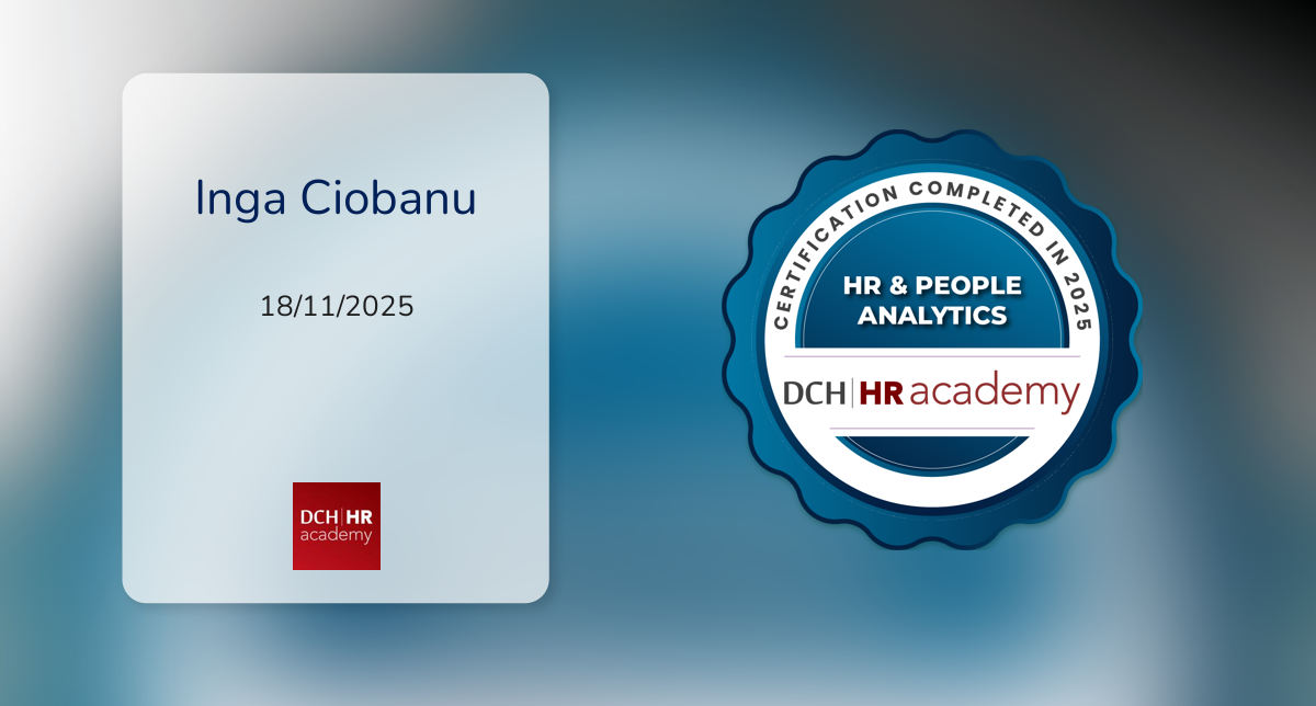 Mb Certification Ruta HR & People Analytics Certification 2025 fue emitido por DCH HR Academy ...