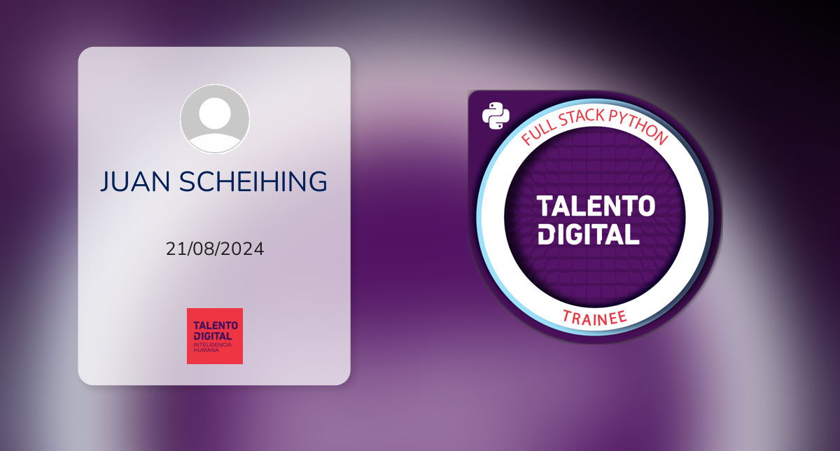 BOOTCAMP DESARROLLO APLICACIONES FULL STACK PYTHON TRAINEE fue emitido ...