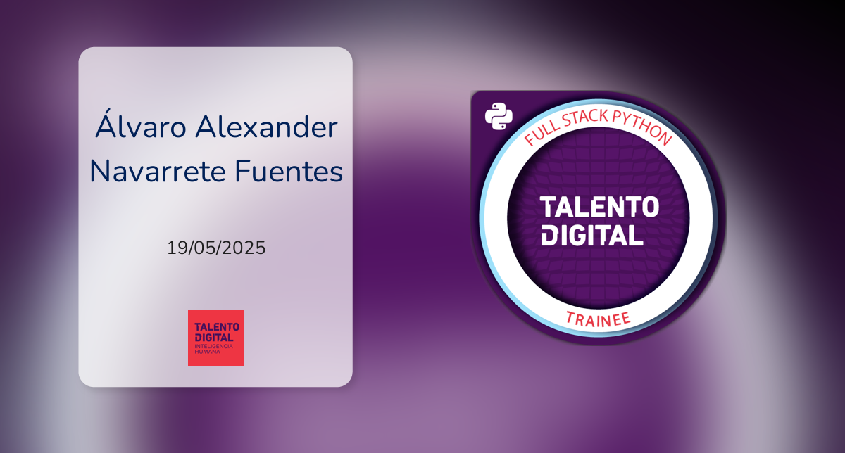 BOOTCAMP DESARROLLO APLICACIONES FULL STACK PYTHON TRAINEE fue emitido ...